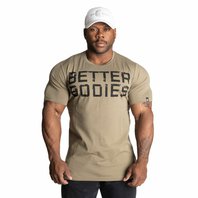 Better Bodies BASIC TAPERED TEE WASHED GREEN/BLACK – tričko Better Bodies zeleno-černé
