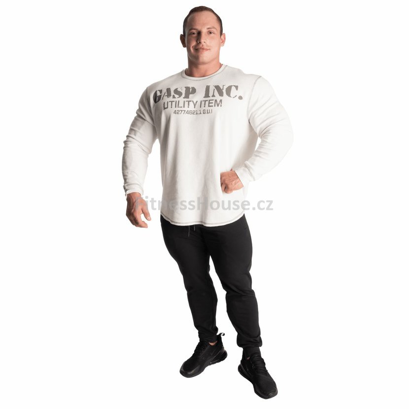 concrete appetite apology Gasp THERMAL GYM SWEATER OFF WHITE – mikina Gasp krémová