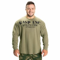 Gasp THERMAL GYM SWEATER WASHED GREEN – mikina Gasp zelená